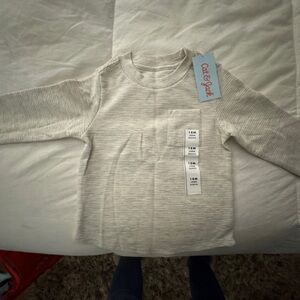 Cat & Jack Cream Long Sleeve Tee NEW 18 months
